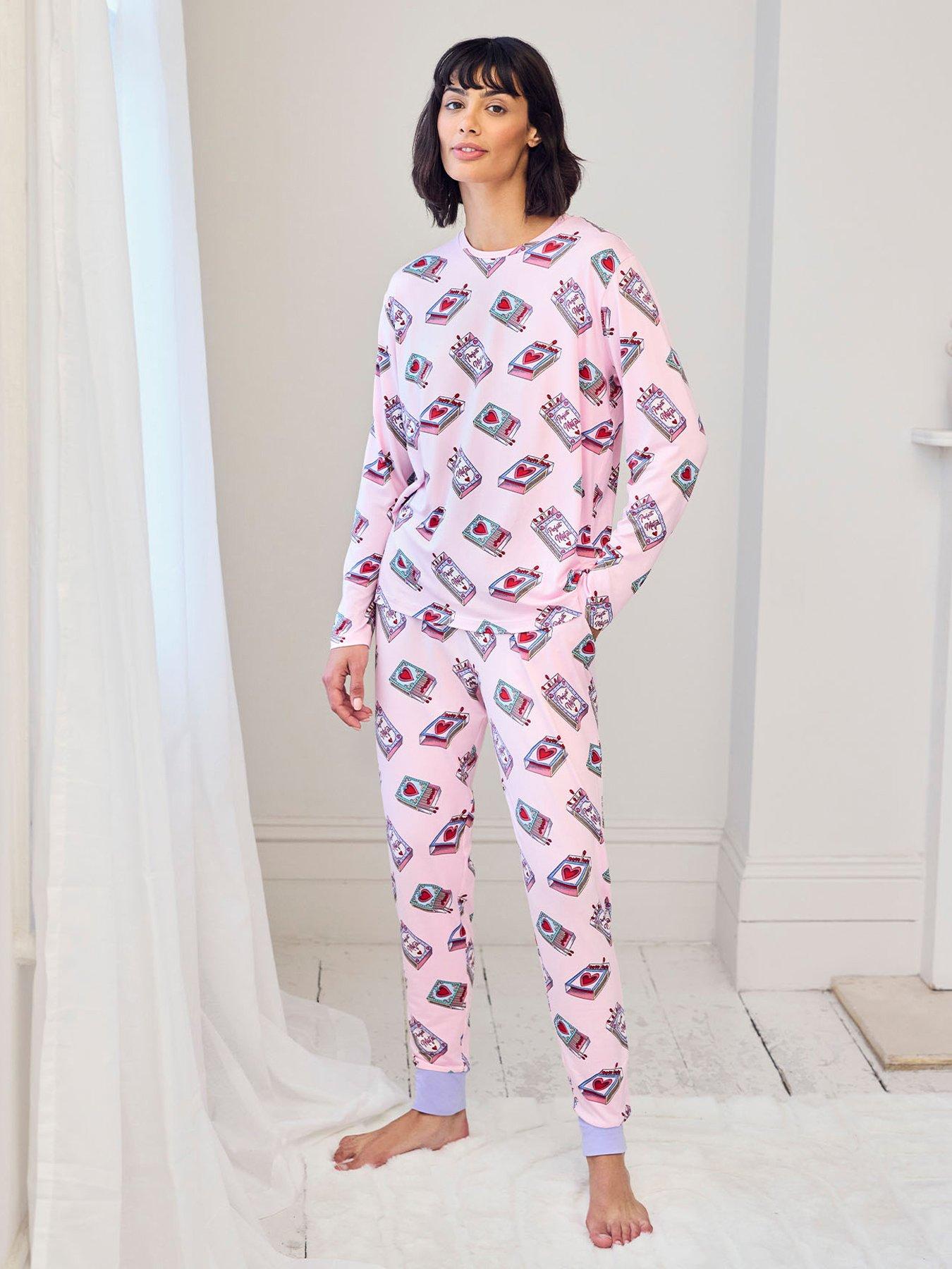 CHELSEA PEERS Valentine's Perfect Match Print Short Pyjama Set - Pink