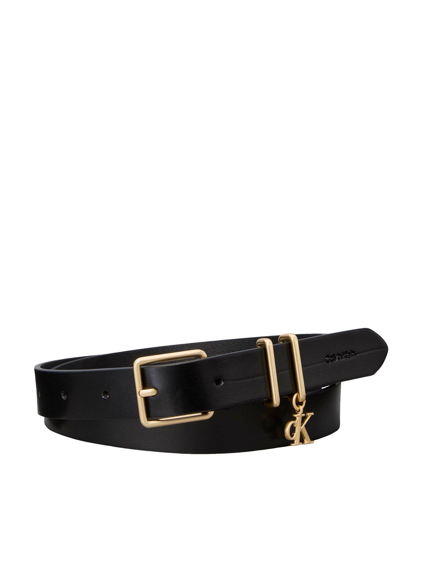 Calvin Klein Monogram Charm Keeper Belt 25Mm - Black