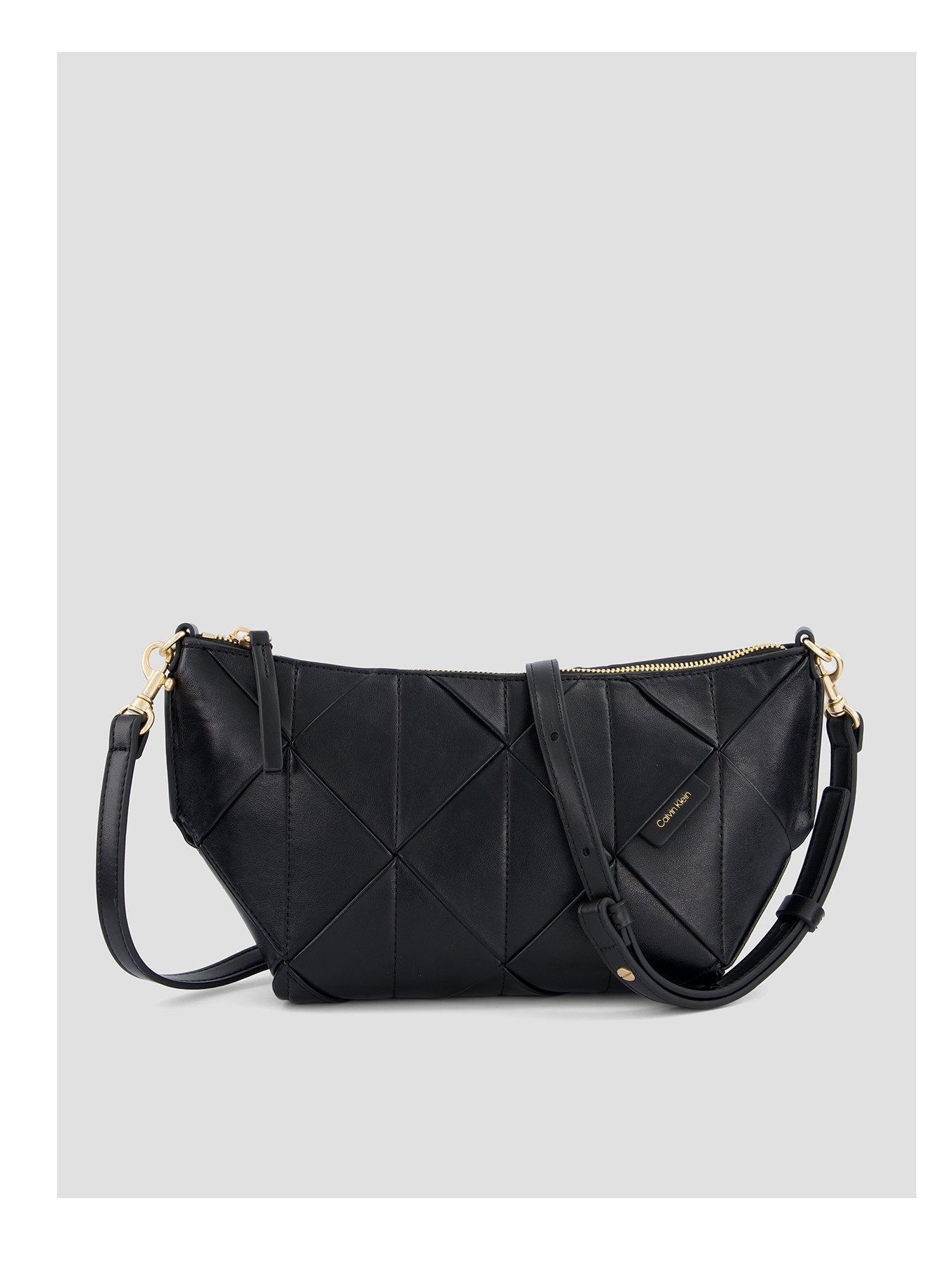 Image 1 of 4 of Calvin Klein Woven Shoulder Bag - Black