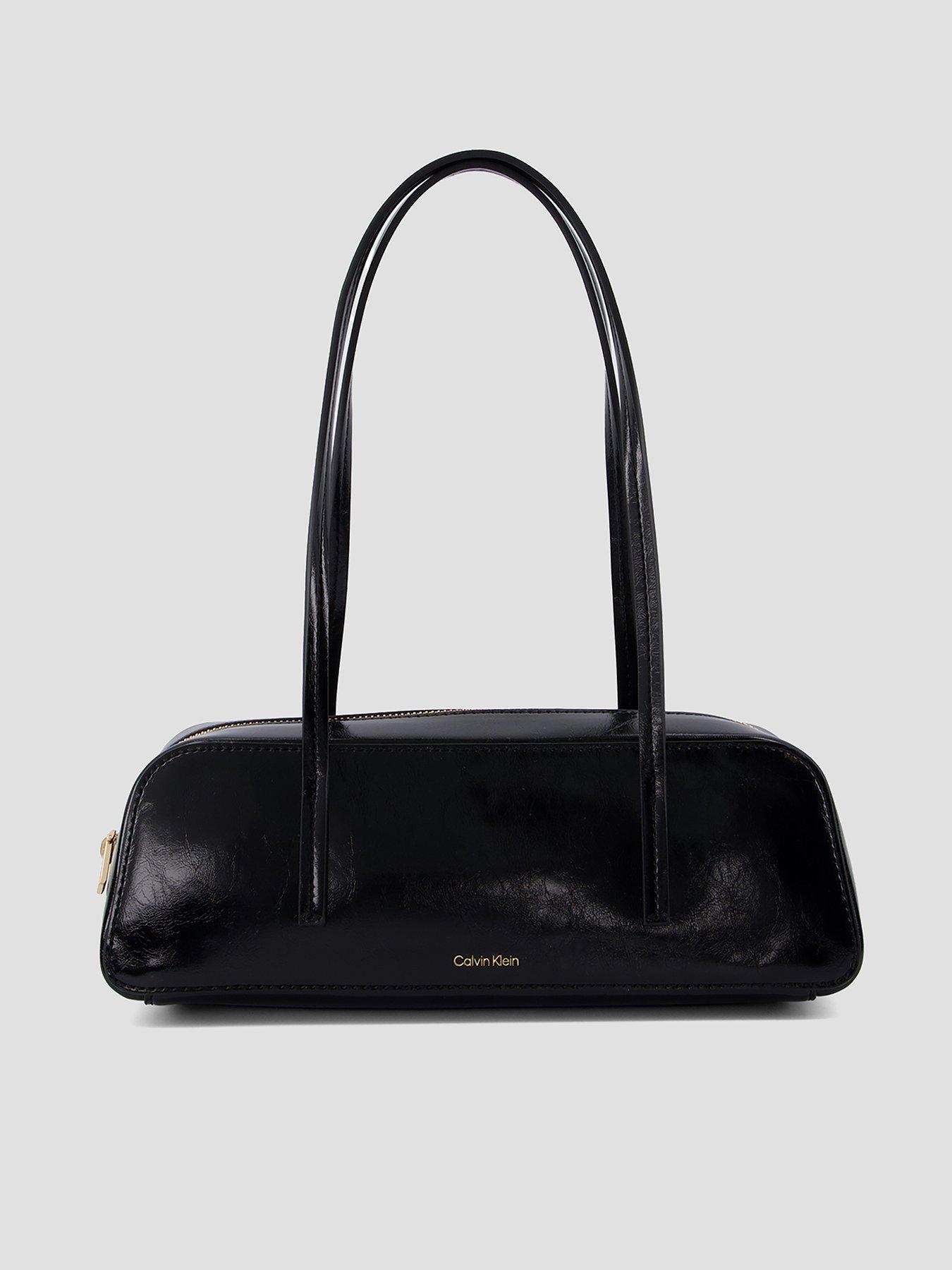Image 1 of 4 of Calvin Klein Foil Logo Glossy Bauletto - Black