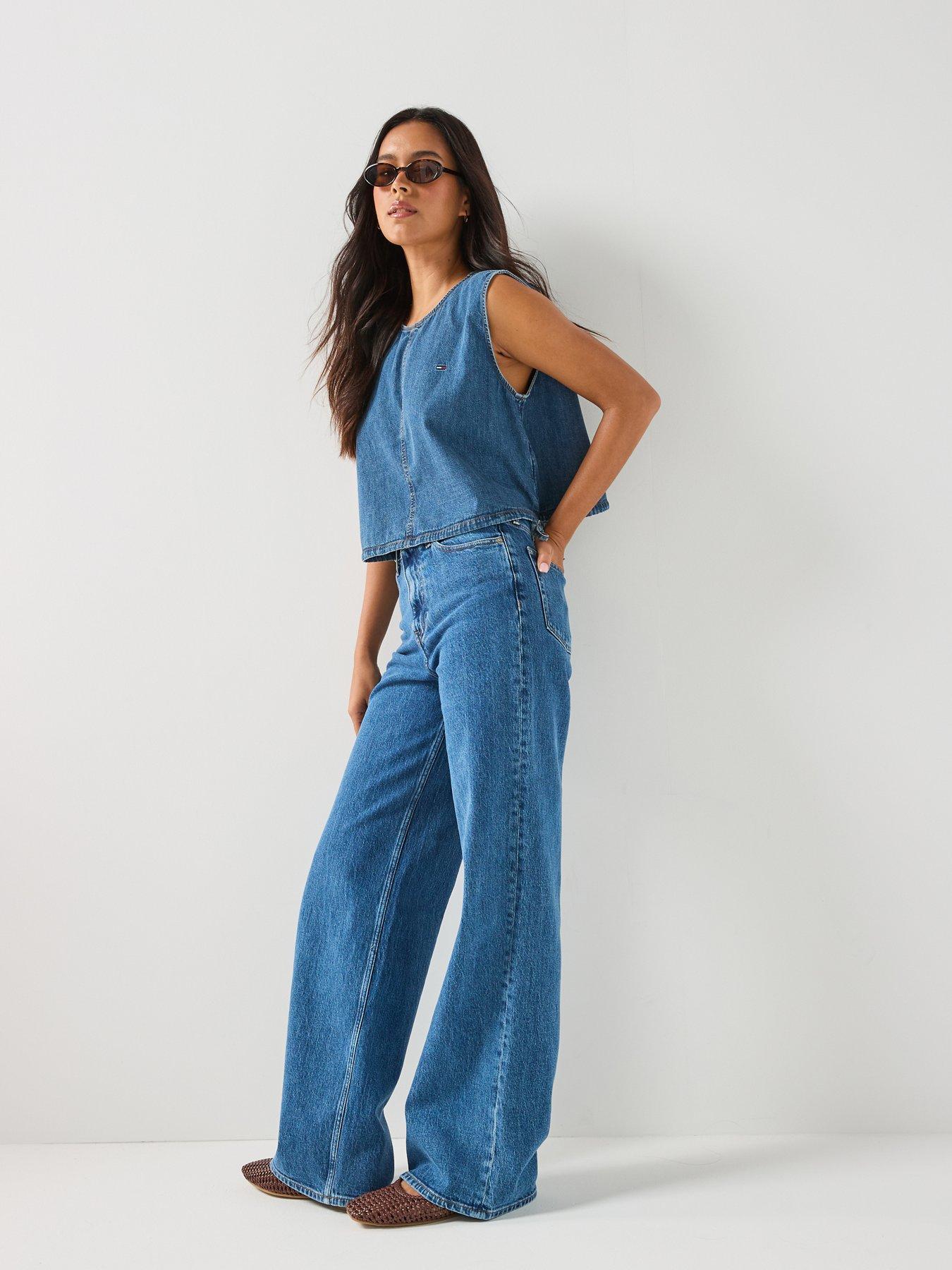 Image 3 of 6 of Tommy Jeans Claire High Rise Wide Leg Jeans - Denim Medium