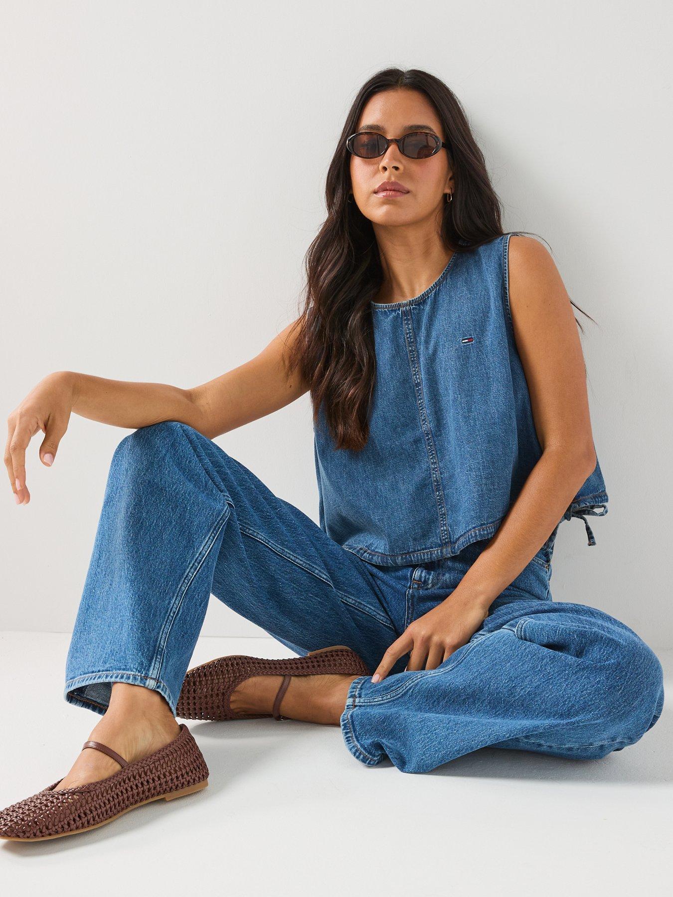 Image 4 of 6 of Tommy Jeans Claire High Rise Wide Leg Jeans - Denim Medium