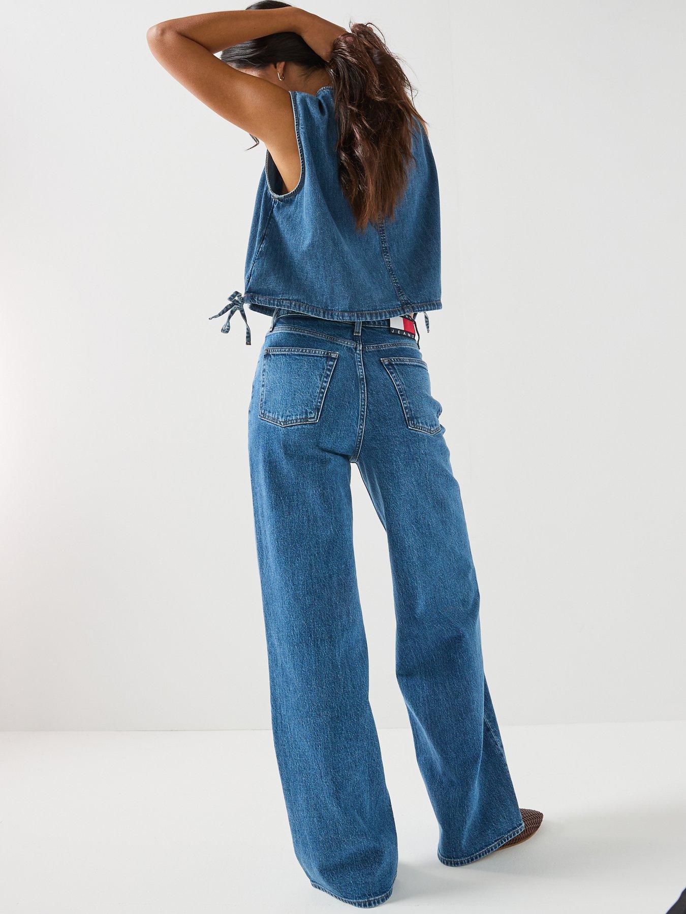 Image 6 of 6 of Tommy Jeans Claire High Rise Wide Leg Jeans - Denim Medium