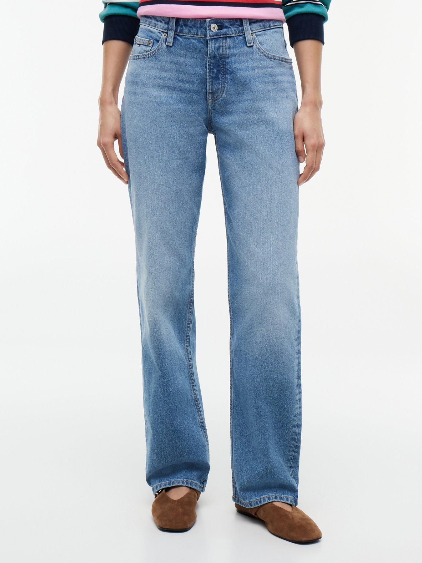 Image 1 of 6 of Tommy Jeans Sophie Low Rise Straight Jeans - Denim Medium