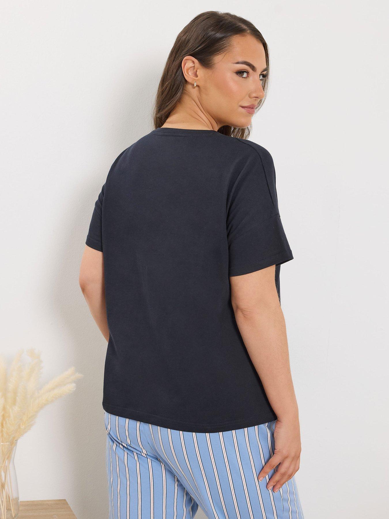 Image 2 of 5 of Yours Curve Brunch Club Pyjama Top - Blue