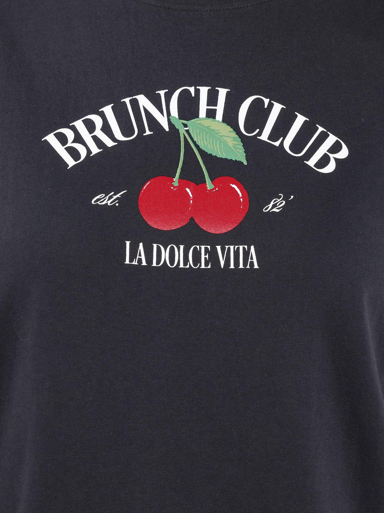 Image 4 of 5 of Yours Curve Brunch Club Pyjama Top - Blue