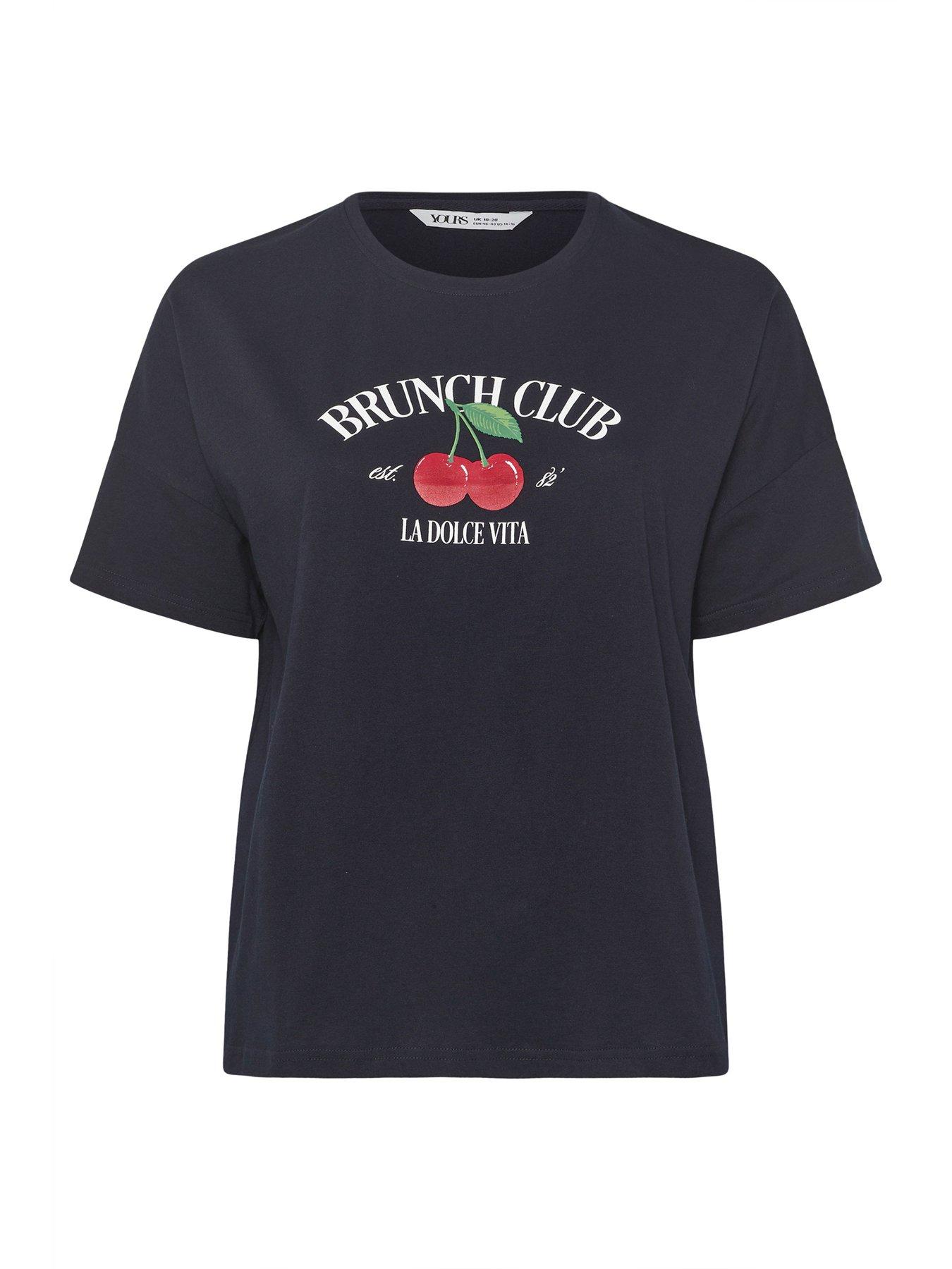 Image 5 of 5 of Yours Curve Brunch Club Pyjama Top - Blue