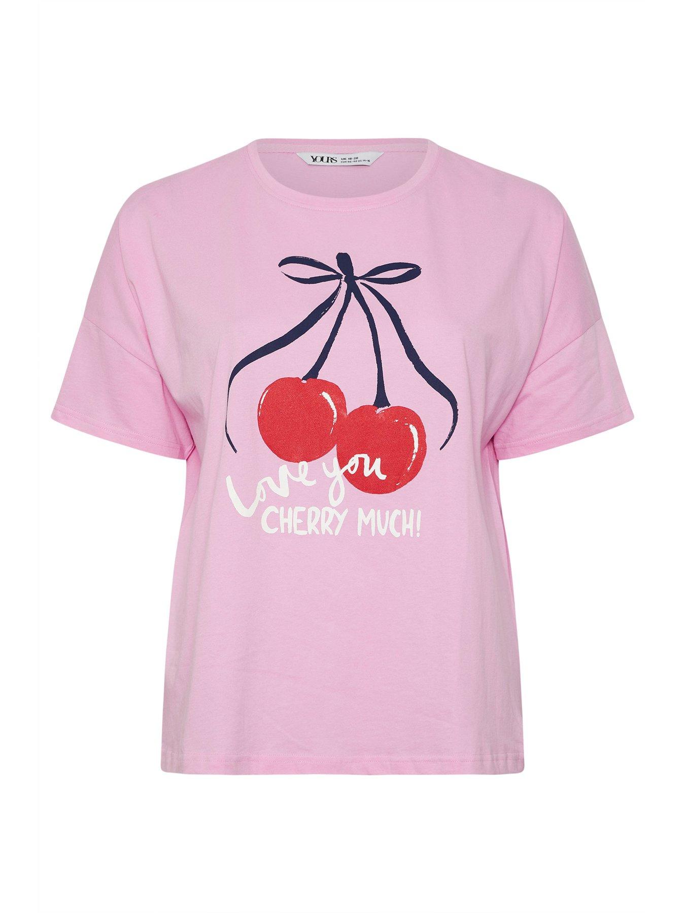 image of yours-curve-cherry-crop-sleeptee-top