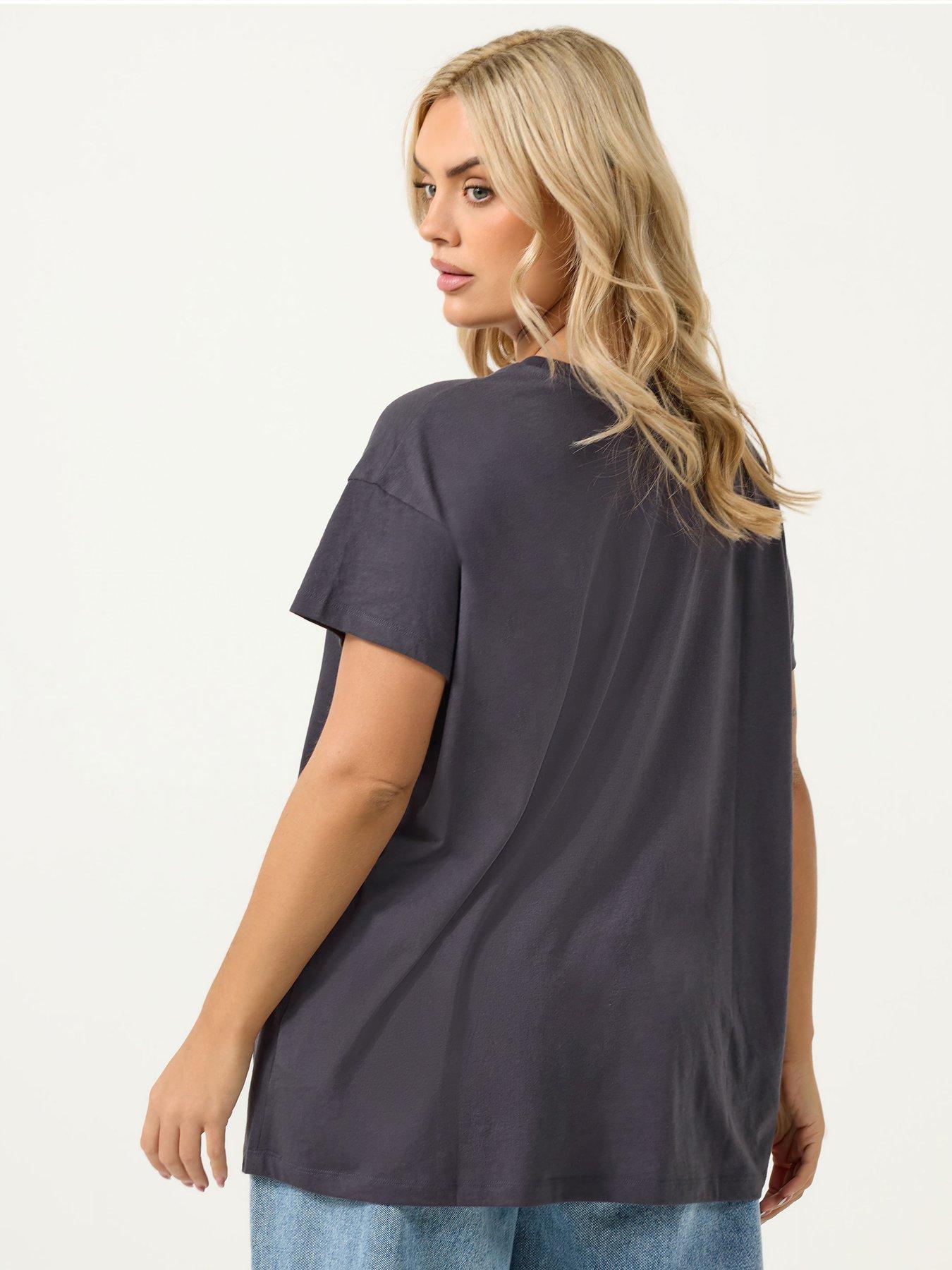  image of yours-curve-placement-core-t-shirt-grey