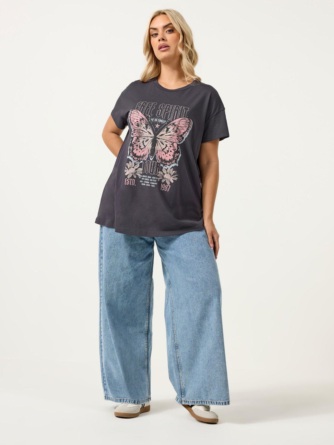  image of yours-curve-placement-core-t-shirt-grey