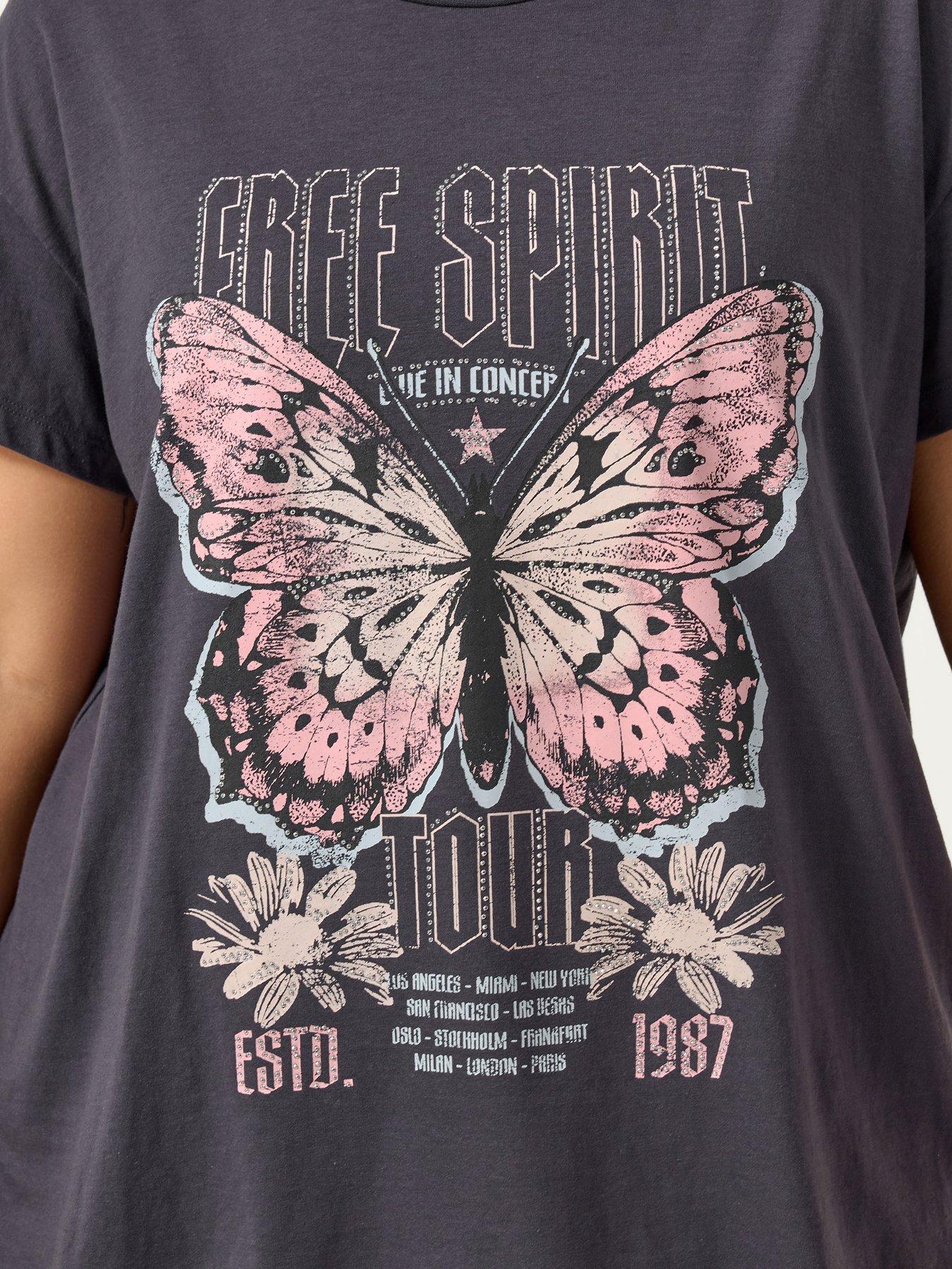  image of yours-curve-placement-core-t-shirt-grey