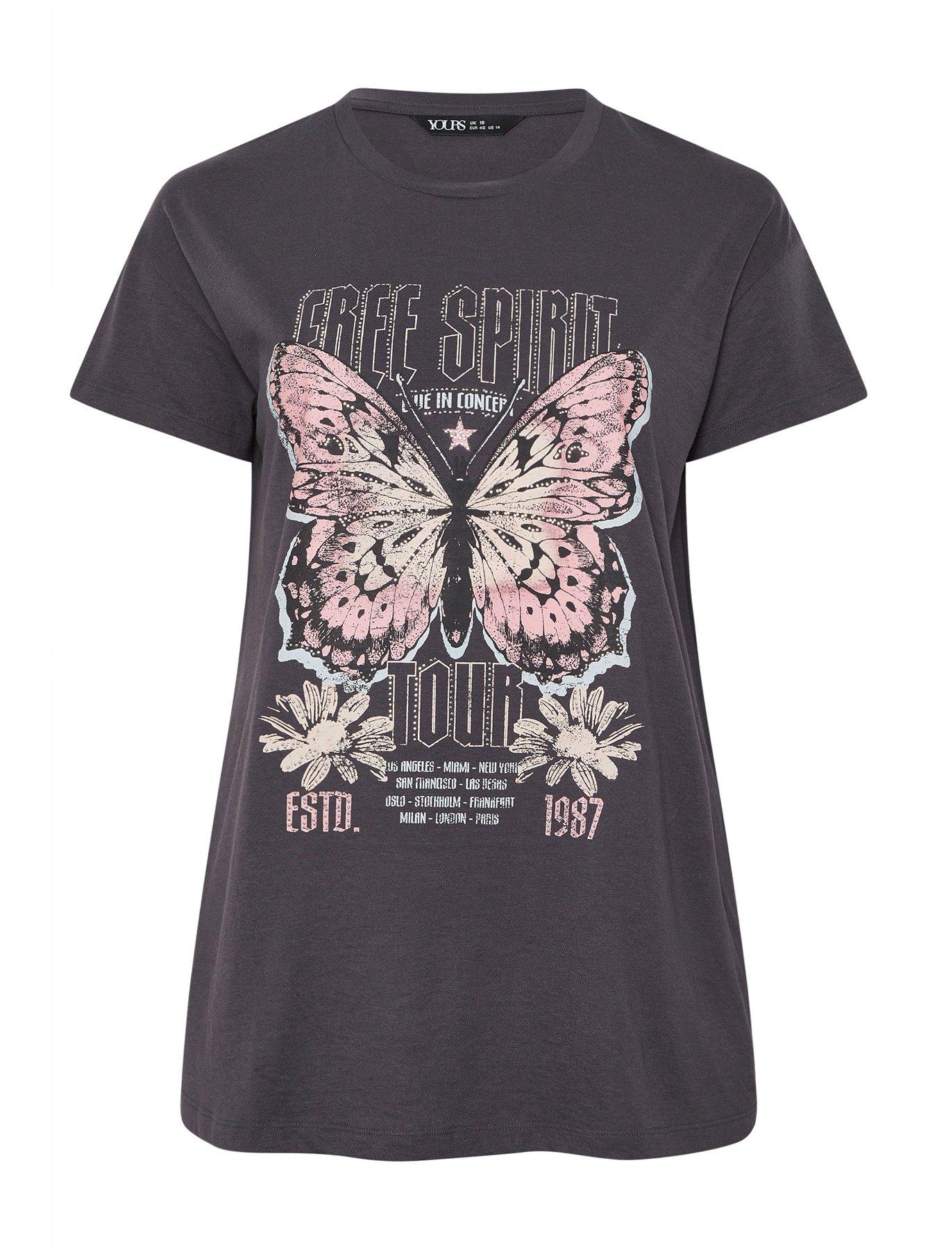  image of yours-curve-placement-core-t-shirt-grey