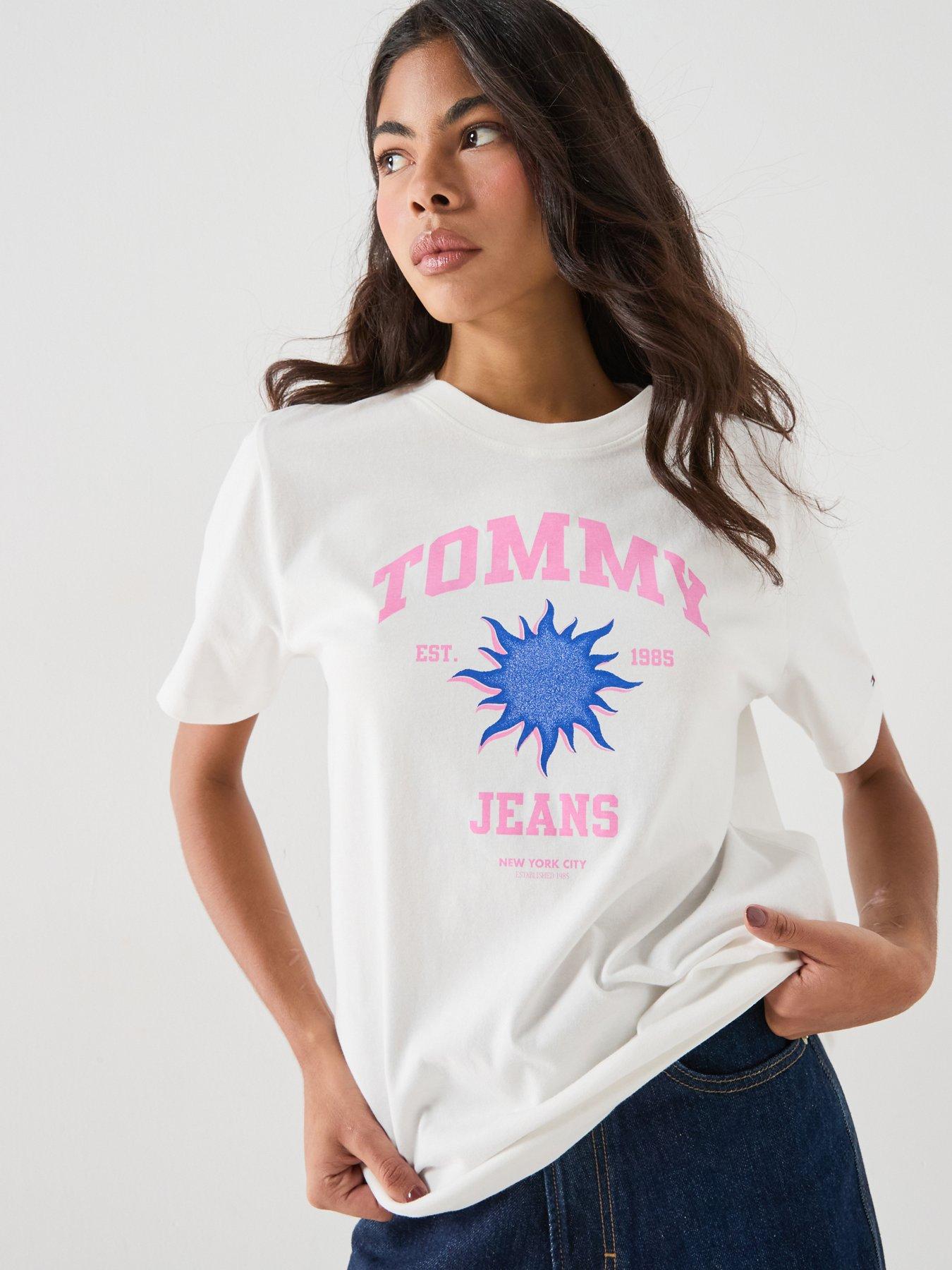 Tommy Jeans Tjw Graphic Print T-Shirt - Cream