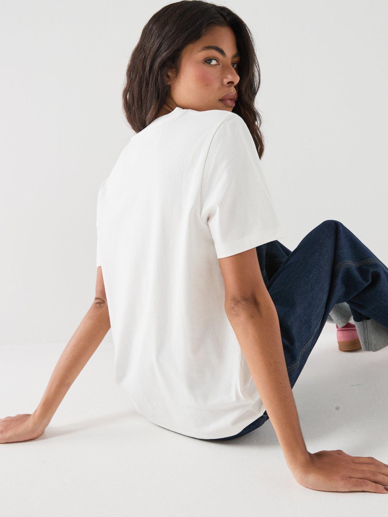 Image 2 of 6 of Tommy Jeans Logo Graphic Relaxed T-shirt - Cream