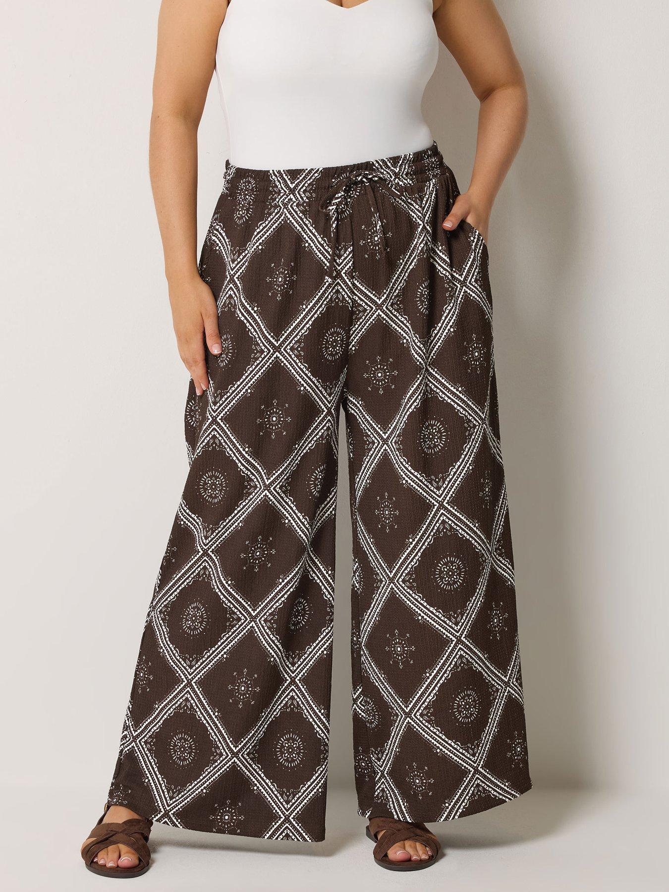 Image 1 of 5 of Yours Curve Jersey Wide Leg Trouser