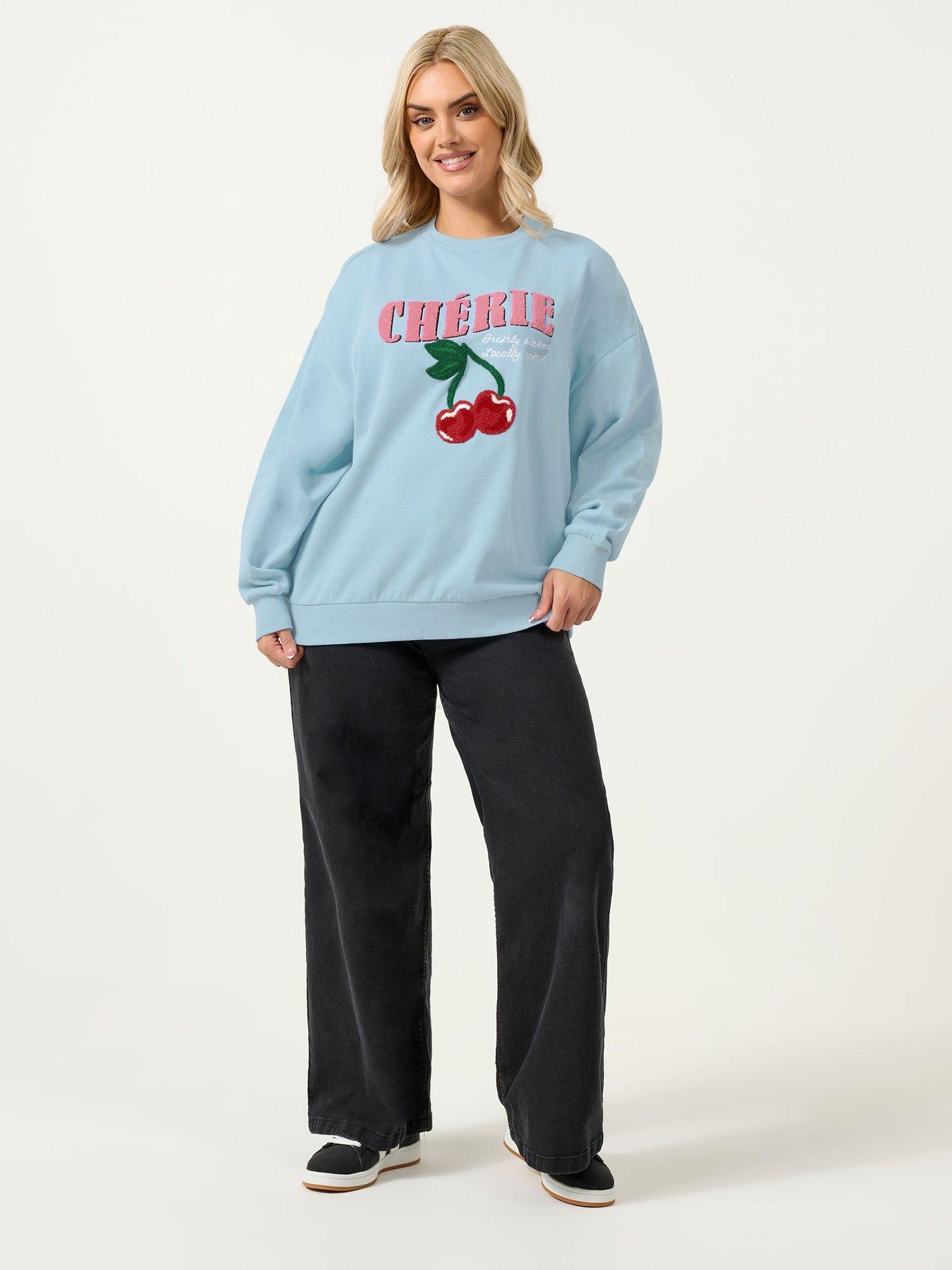 Image 3 of 5 of Yours Curve Cherie Sweatshirt - Blue