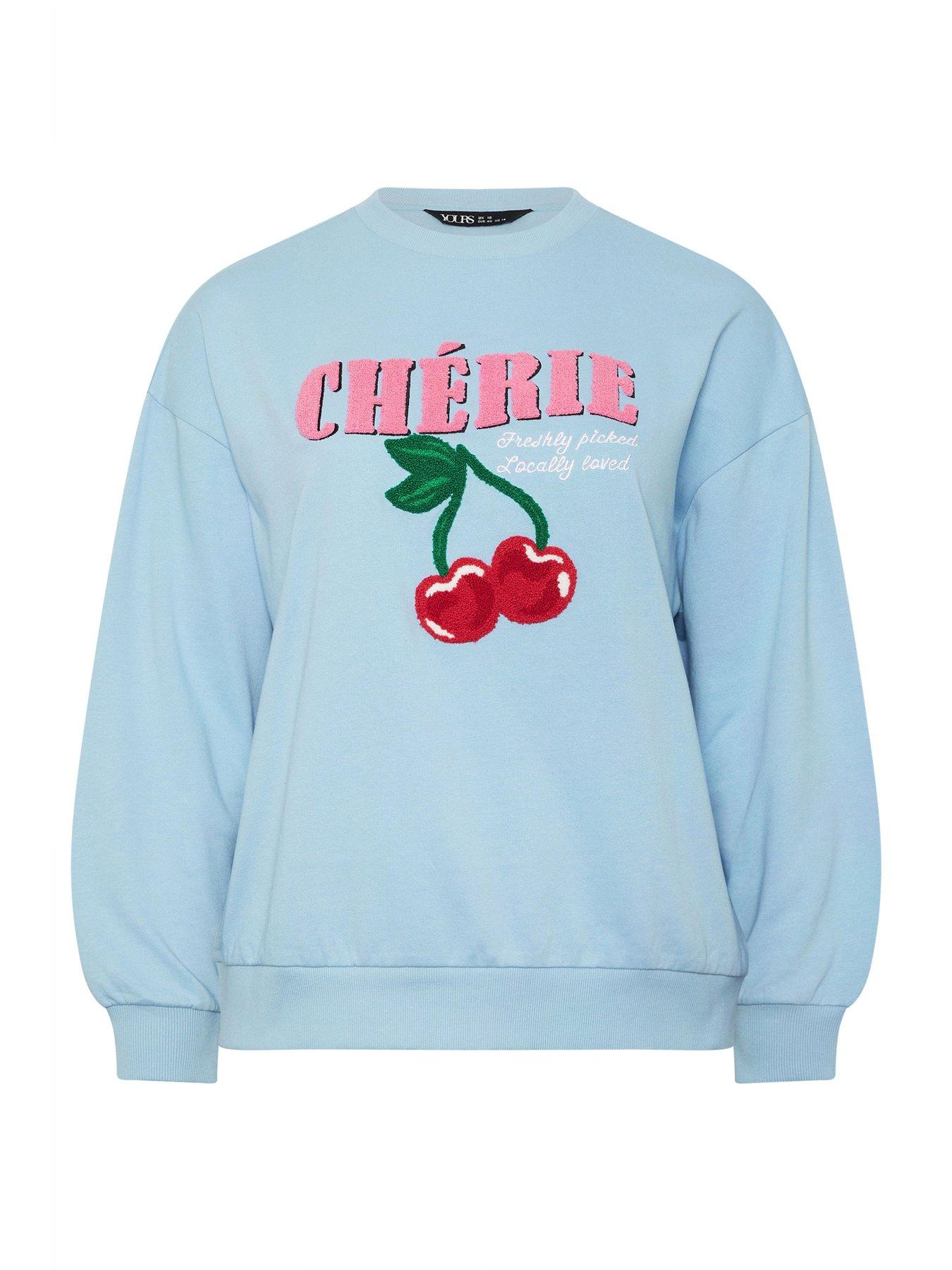 Image 5 of 5 of Yours Curve Cherie Sweatshirt - Blue