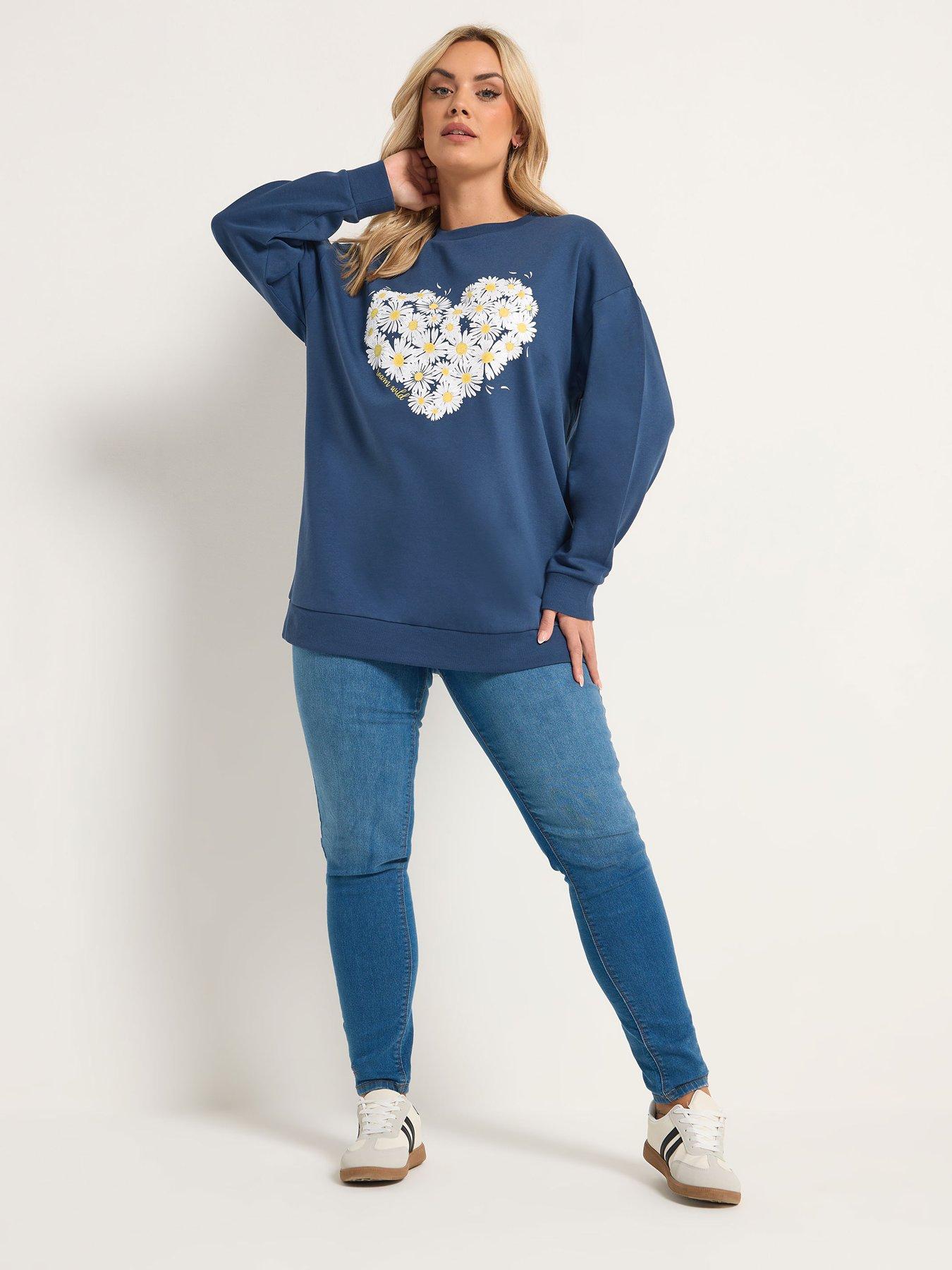  image of yours-curve-daisy-sweatshirt-blue