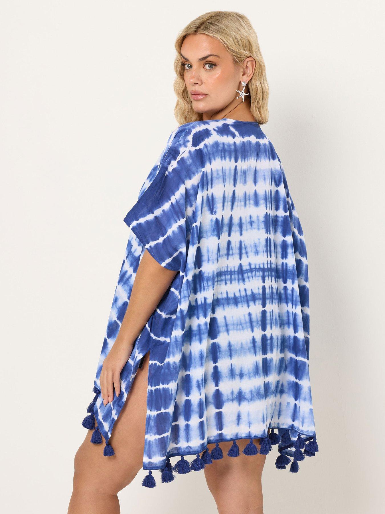  image of yours-curve-tie-dye-beach-coverup-blue