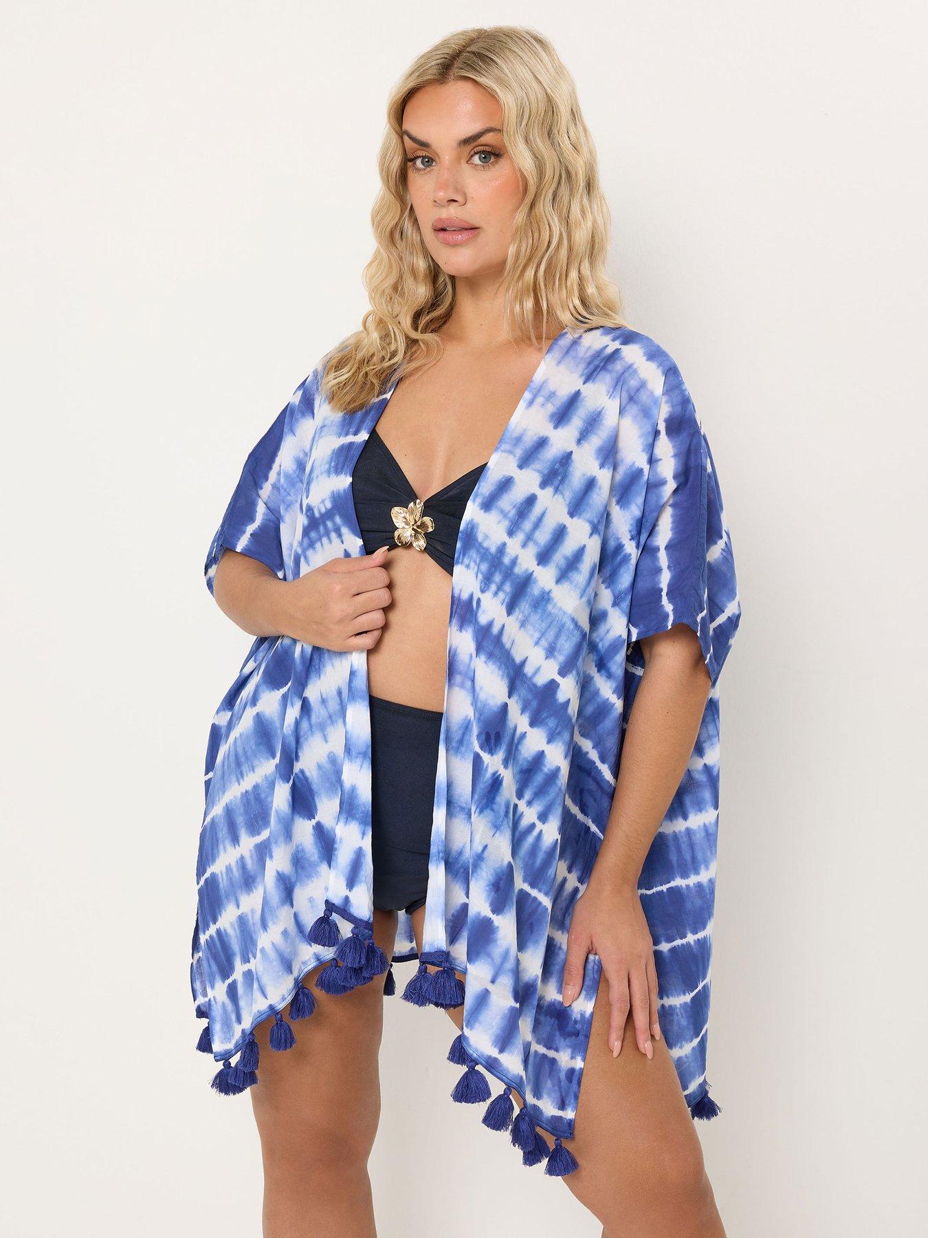  image of yours-curve-tie-dye-beach-coverup-blue