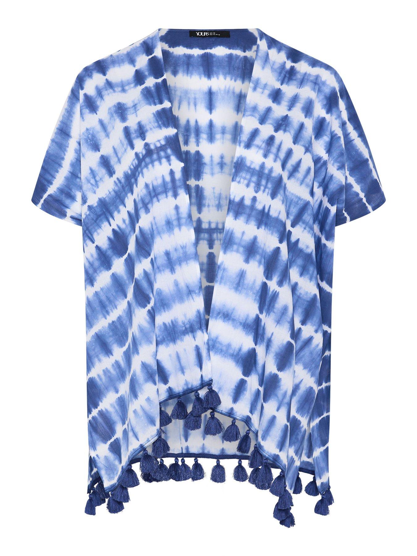  image of yours-curve-tie-dye-beach-coverup-blue