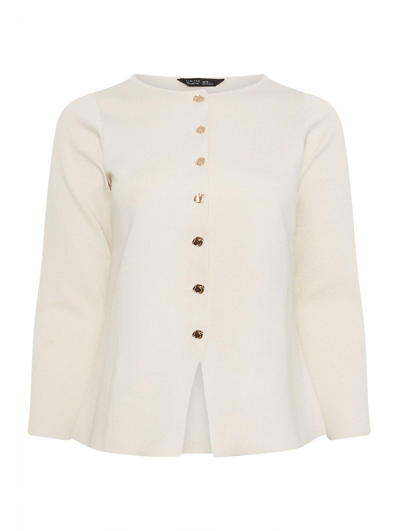  image of yours-curve-long-sleeve-button-knit-top-cream