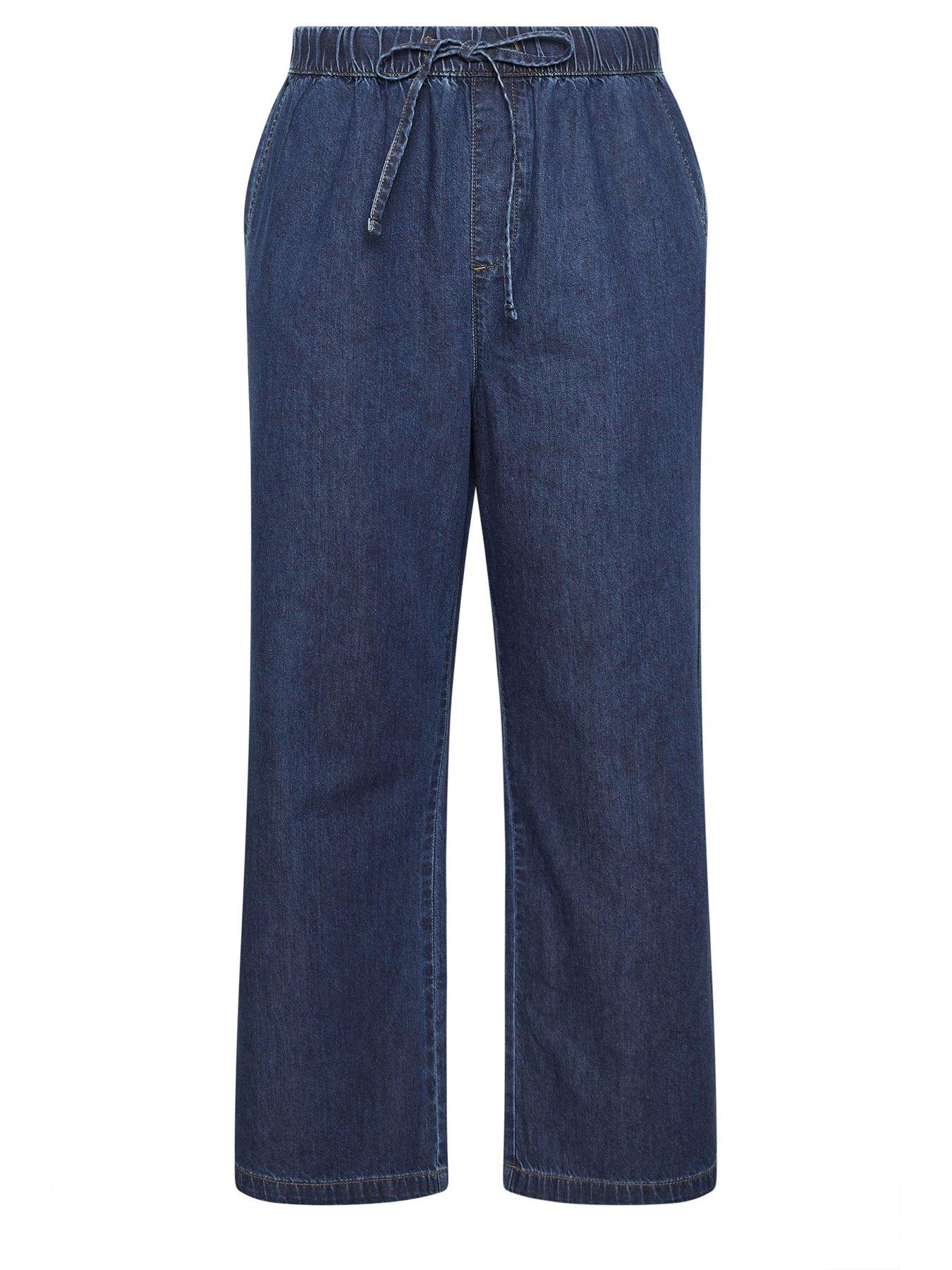  image of yours-curve-wide-leg-jeans-blue