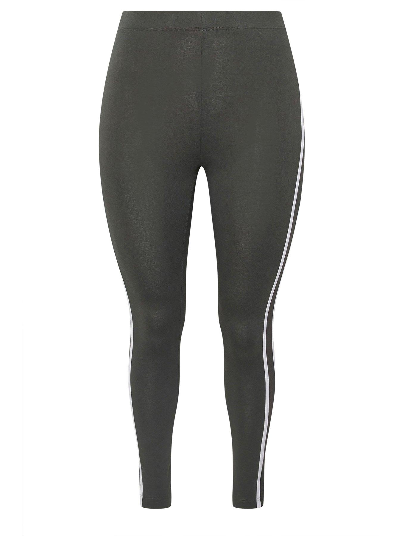  image of yours-curve-active-side-stripe-leggings-grey