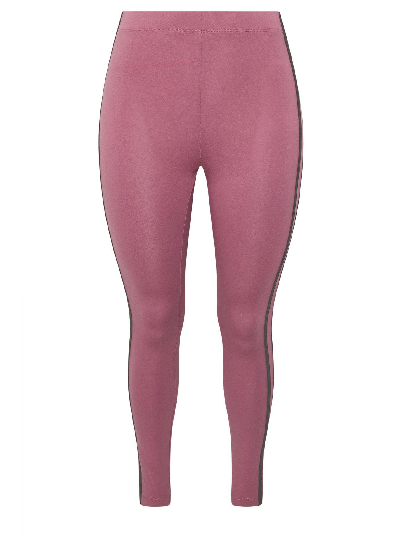  image of yours-curve-active-side-stripe-leggings-pink