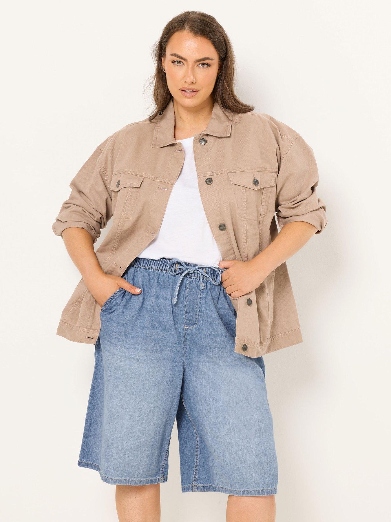 Yours Curve Pull On Denim Jort - Blue
