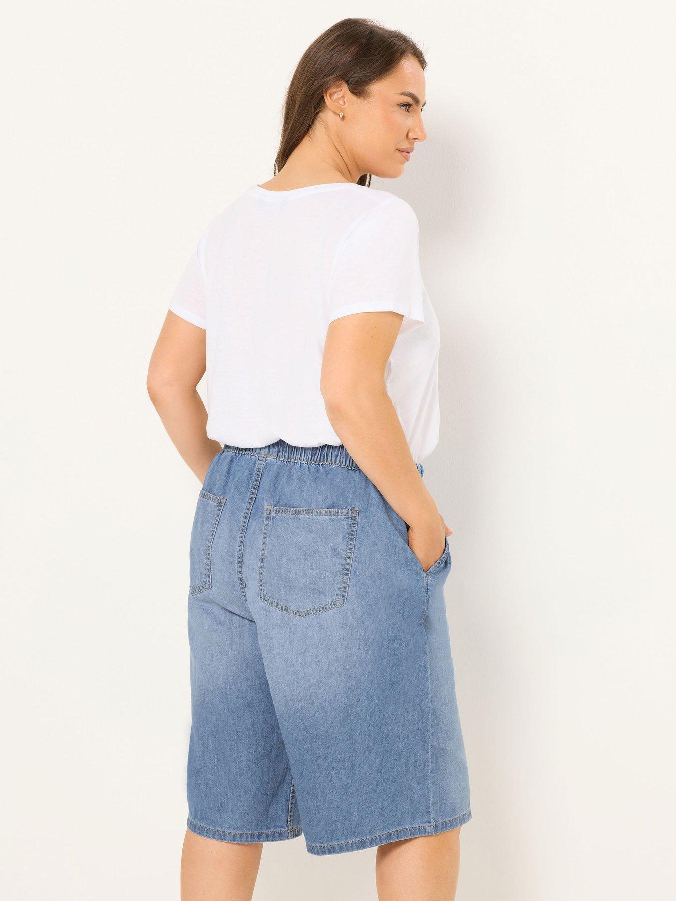 Image 2 of 5 of Yours Curve Pull On Denim Jort - Blue