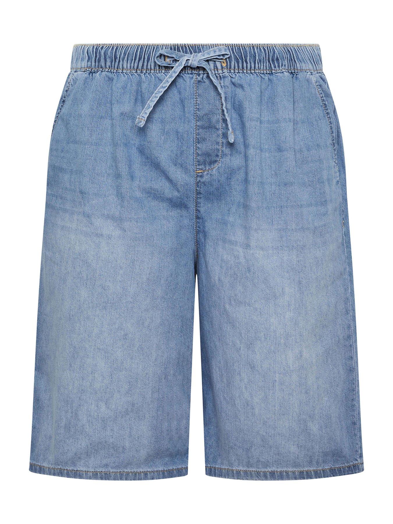 Image 5 of 5 of Yours Curve Pull On Denim Jort - Blue