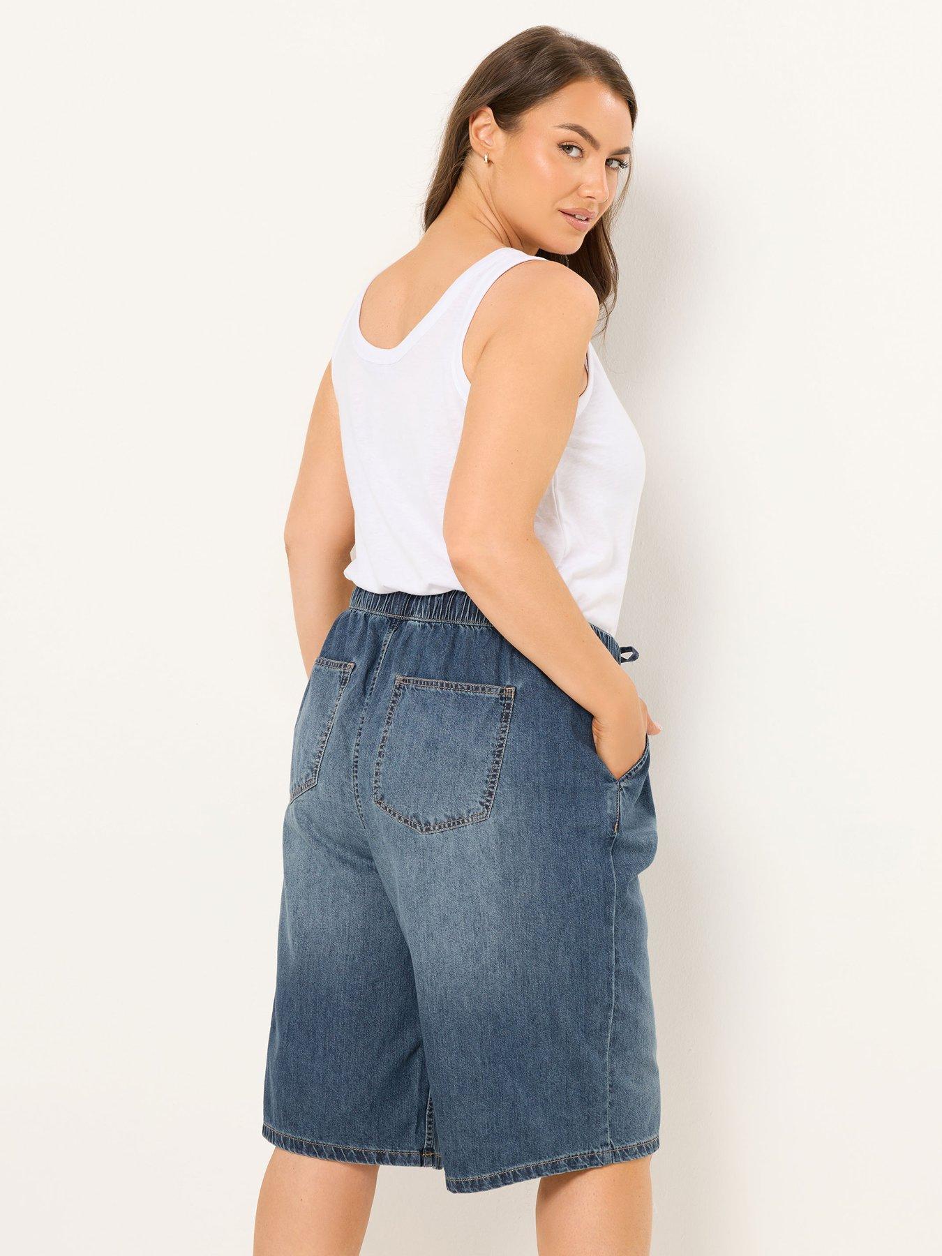  image of yours-curve-pull-on-denim-jort-blue