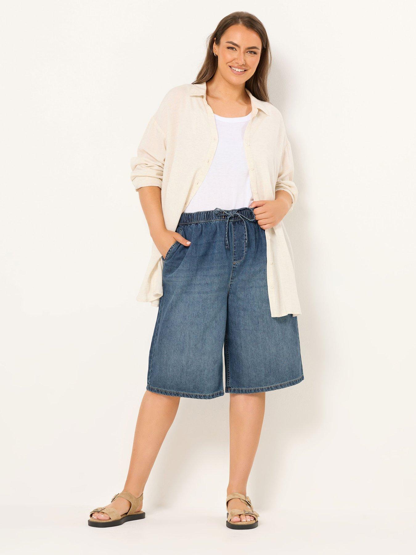  image of yours-curve-pull-on-denim-jort-blue