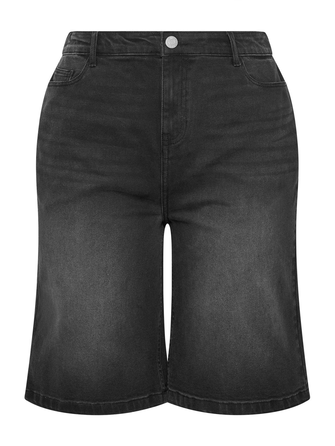  image of yours-curve-denim-shorts-black