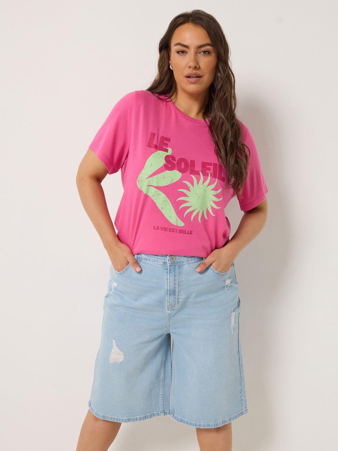Image 1 of 5 of Yours Curve Denim Jort - Blue