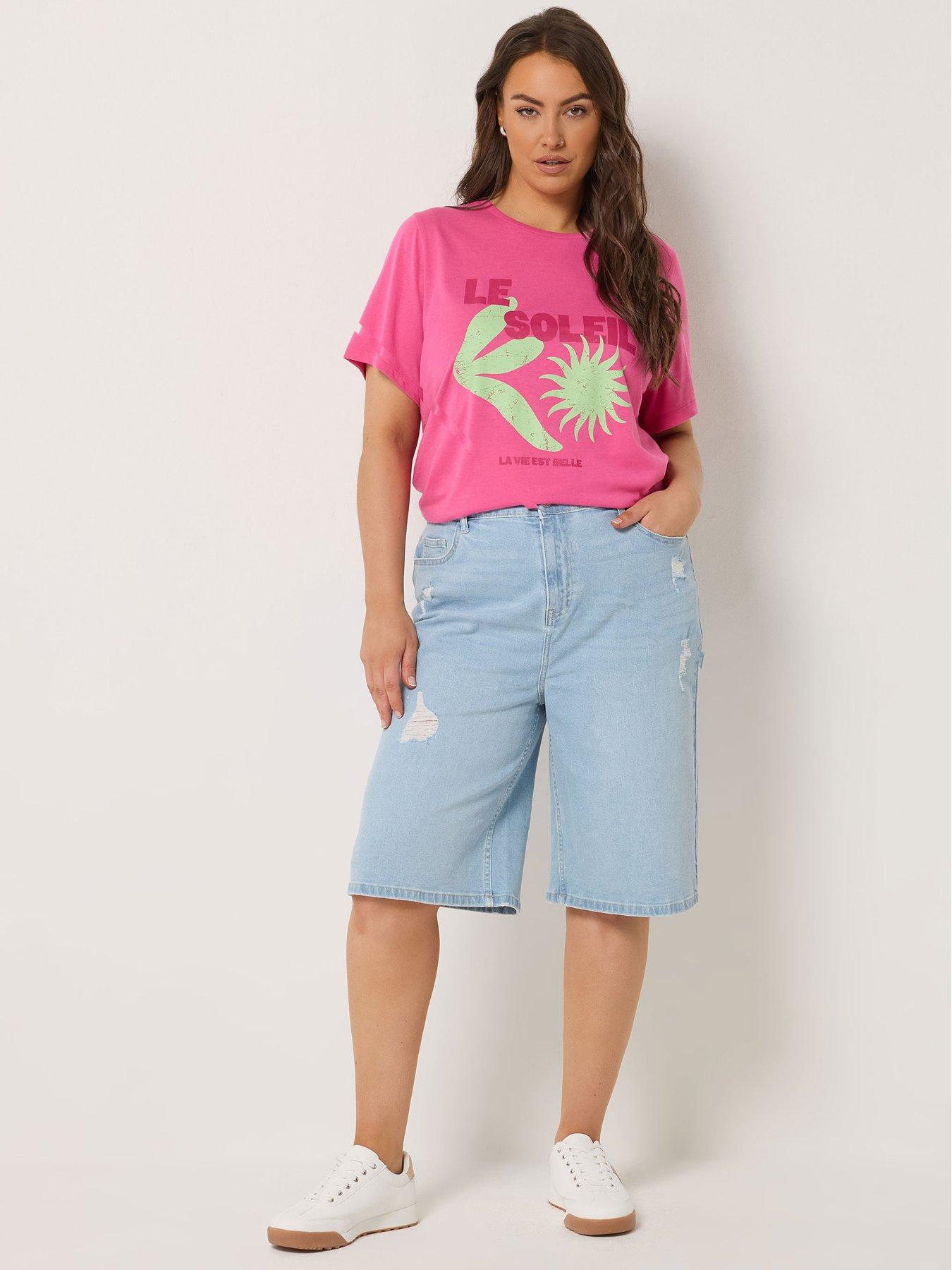Image 3 of 5 of Yours Curve Denim Jort - Blue