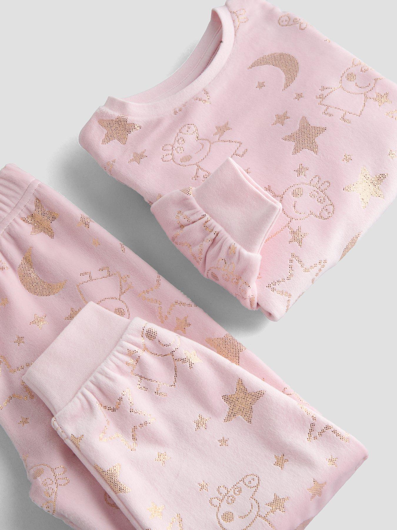 Image 6 of 6 of The Very Collection Peppa Pig Foil Frill Sleeve Fleece Pyjamas - Pink