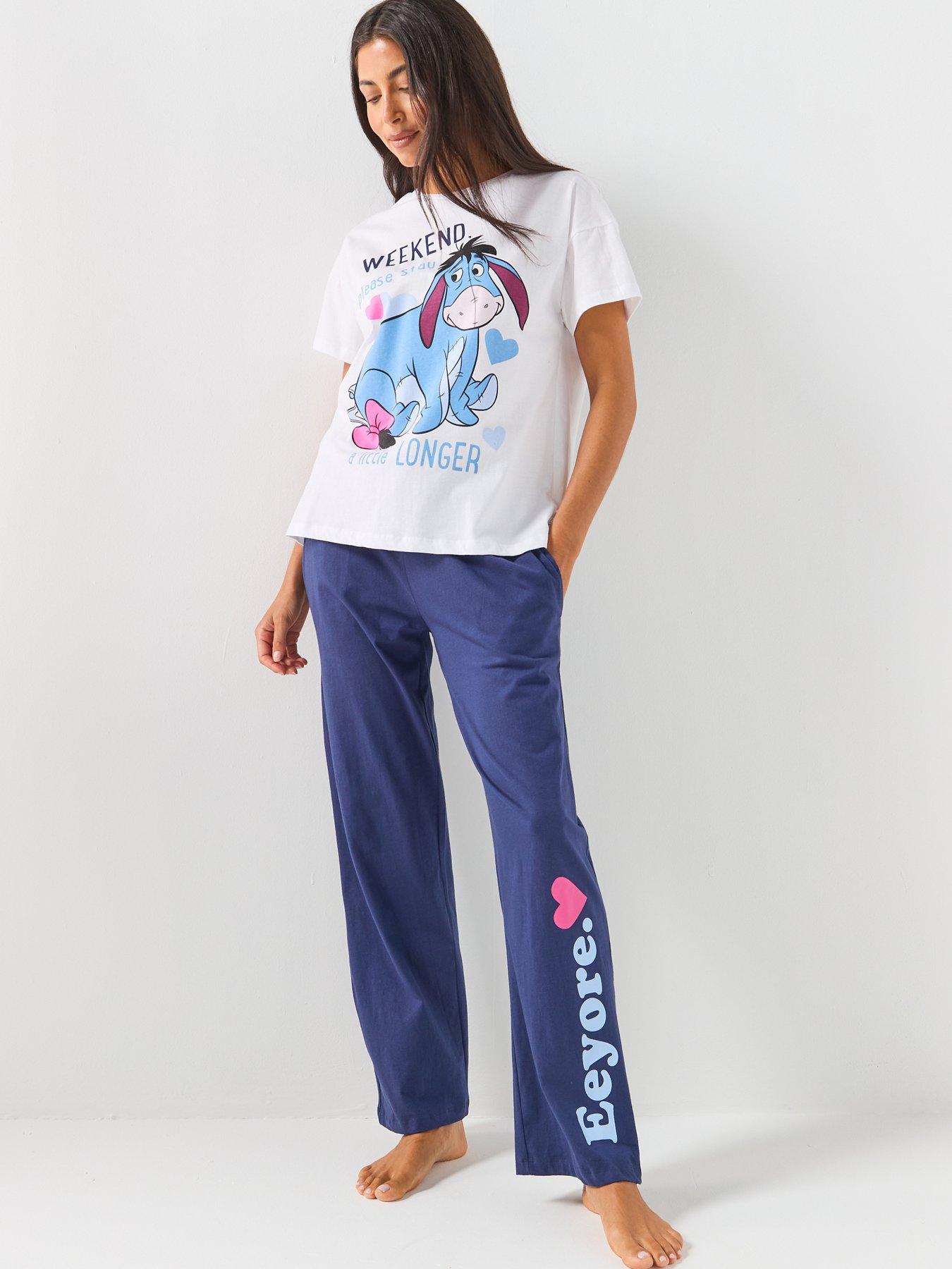  image of brand-threads-ladies-eeyore-long-leg-pyjama-set
