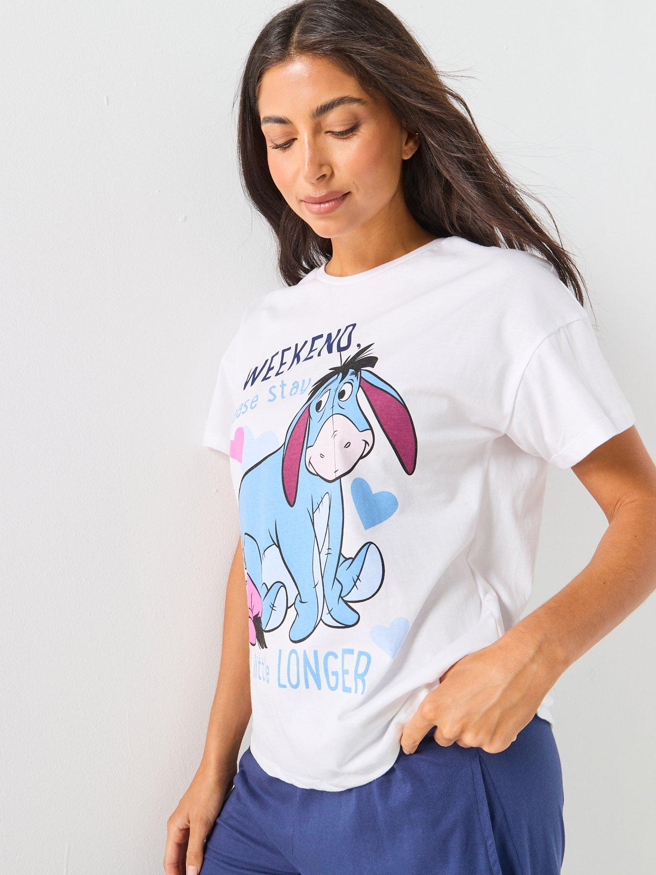  image of brand-threads-ladies-eeyore-long-leg-pyjama-set