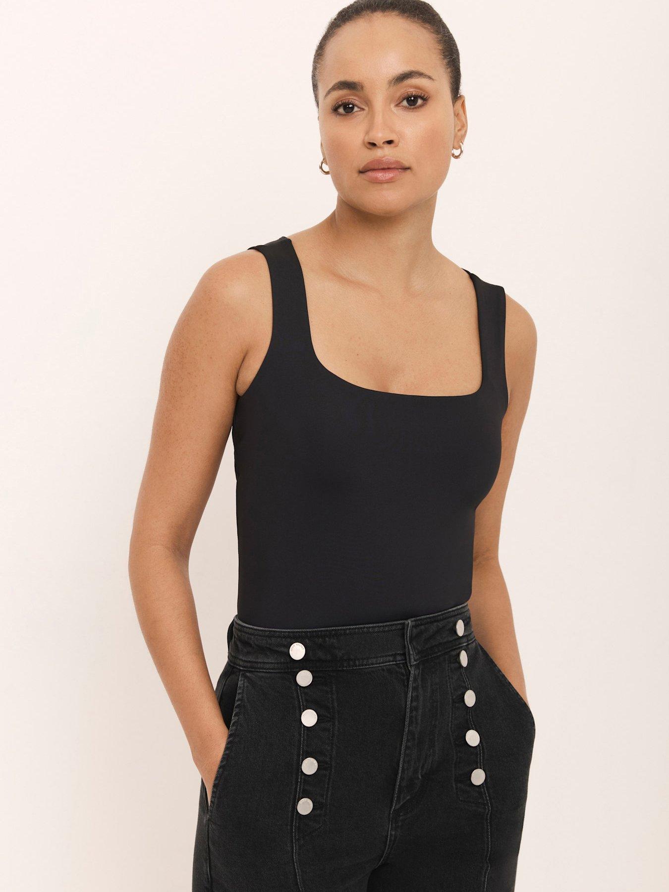 Mint Velvet Layering Scoop Neck Vest - Black