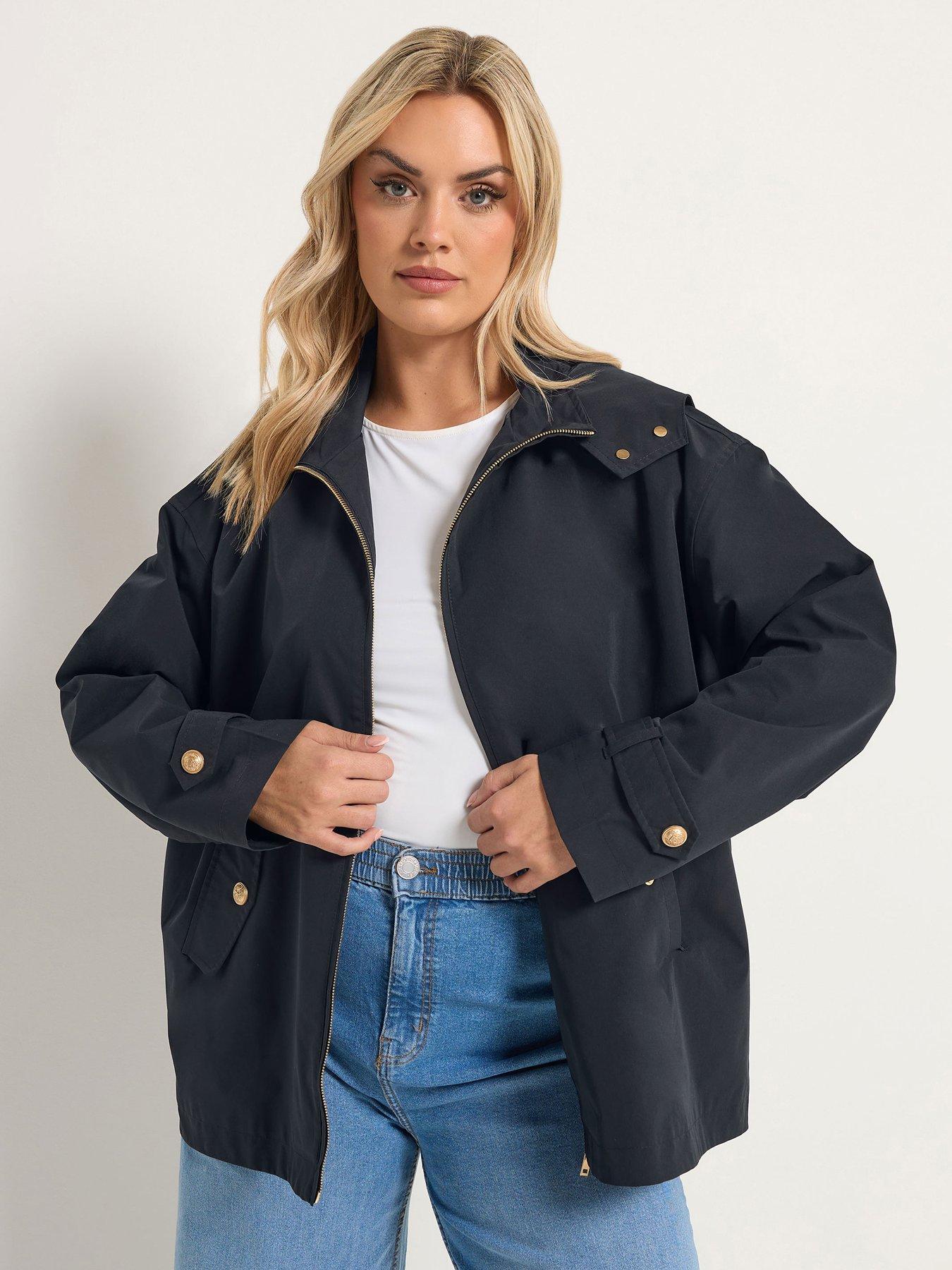 Yours Curve Military Button Jacket