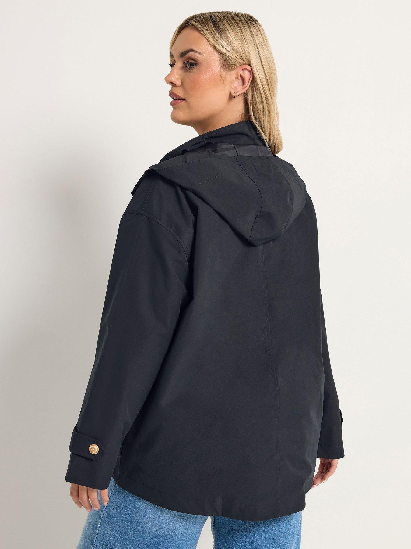 stillFront image of yours-curve-military-button-jacket-blue