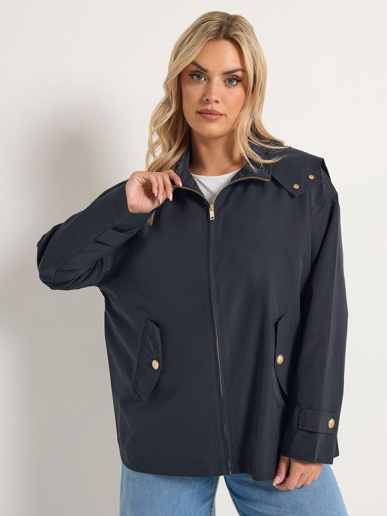 Image 4 of 6 of Yours Curve Military Button Jacket - Blue