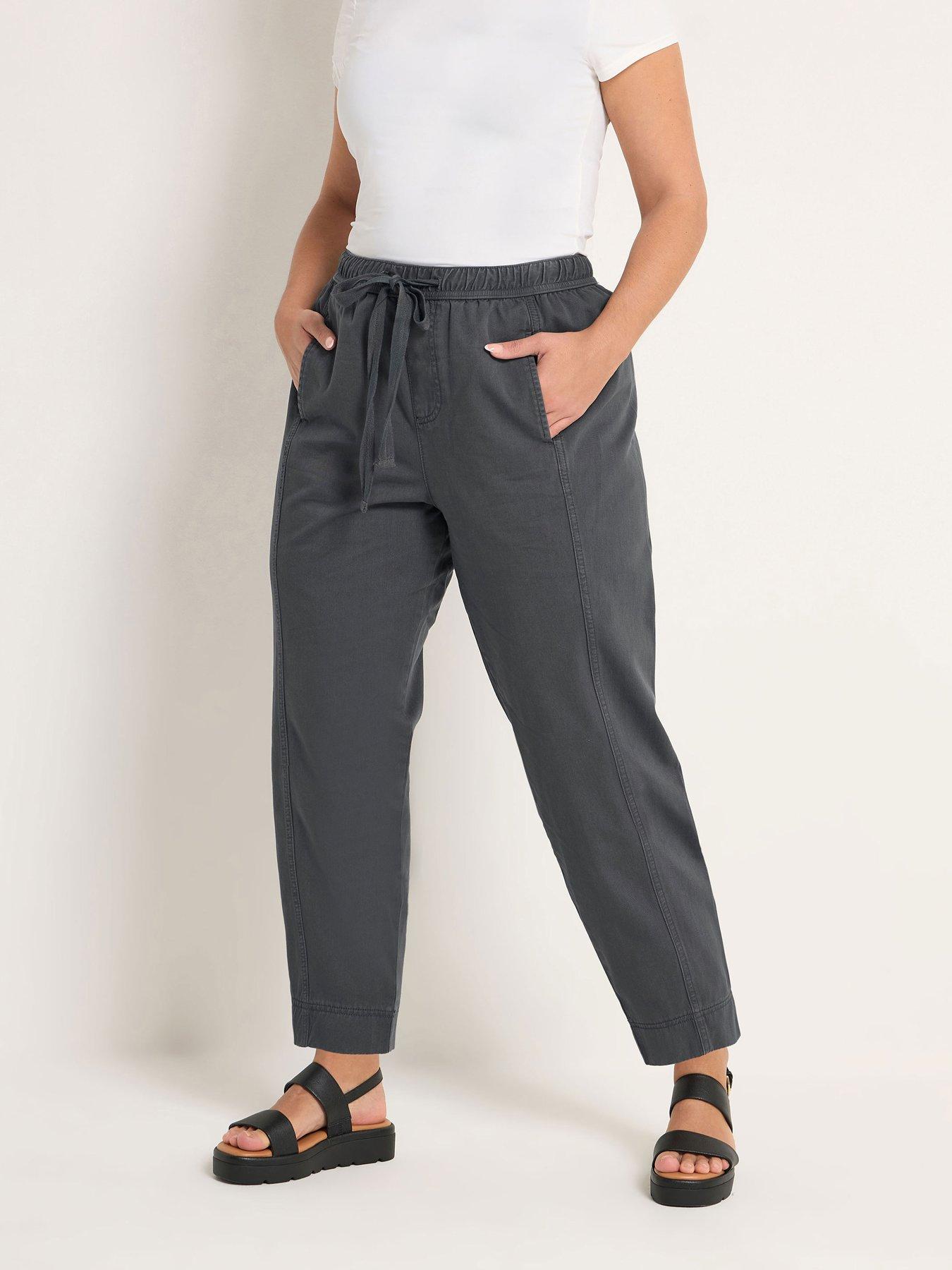  image of yours-curve-twill-tapered-trouser-grey
