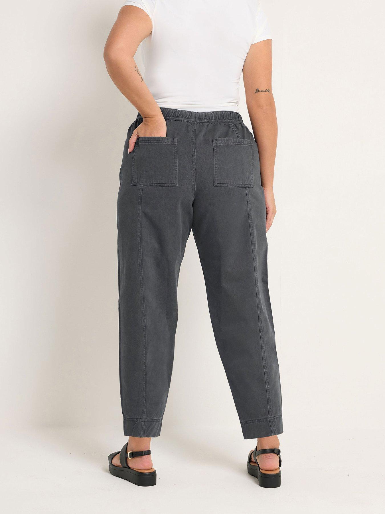  image of yours-curve-twill-tapered-trouser-grey