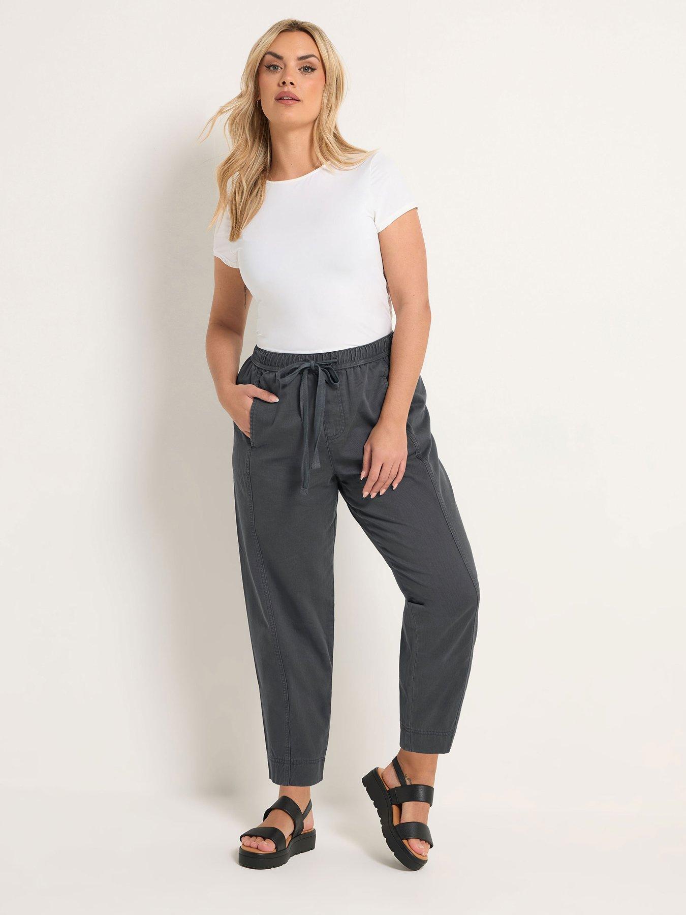  image of yours-curve-twill-tapered-trouser-grey