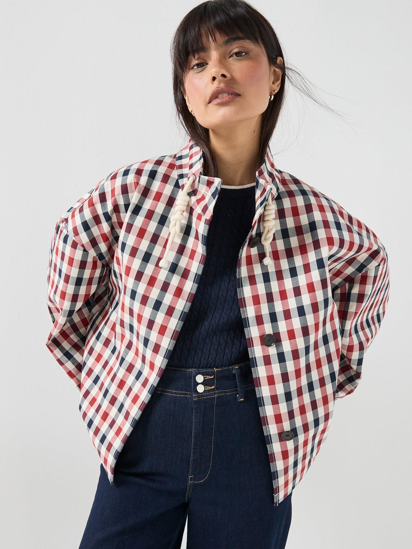 Tommy Hilfiger Check Relaxed Short Parka - Dark Magma