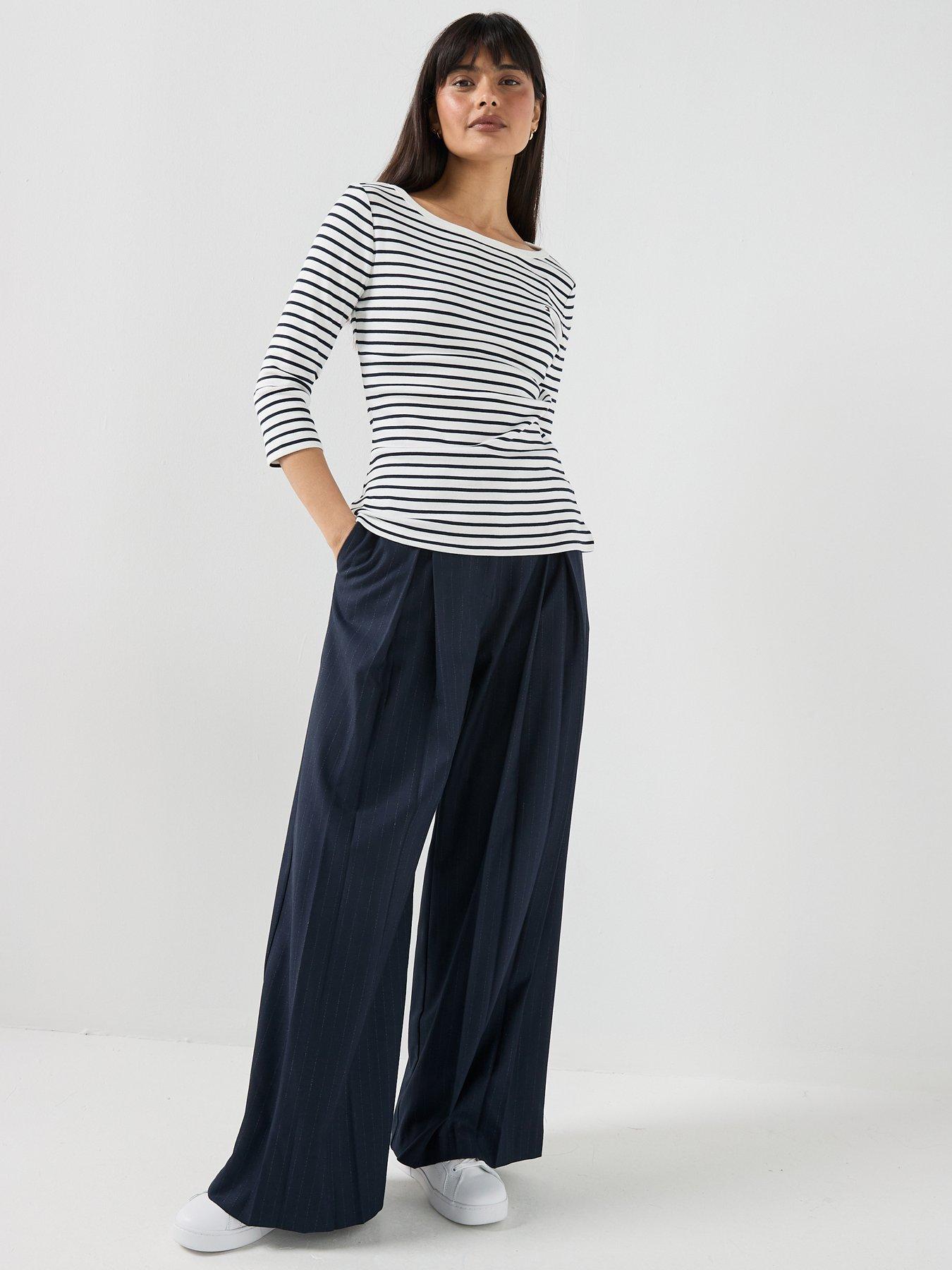 Image 5 of 5 of Tommy Hilfiger Cody Boat Neck 3/4 Sleeve T-Shirt - Blue