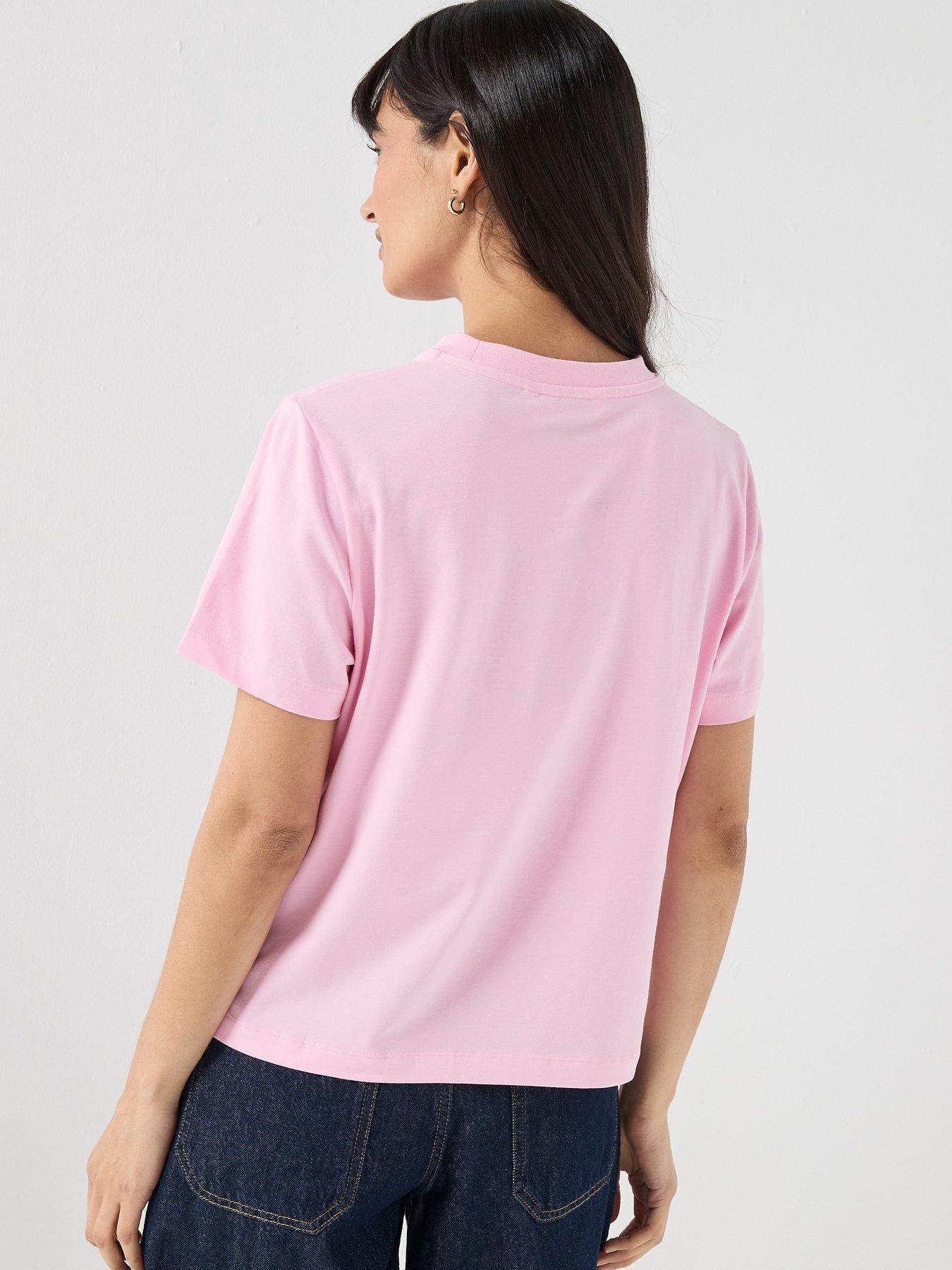 Image 2 of 5 of Tommy Hilfiger Logo Embroidery Crew Neck T-shirt - Pink